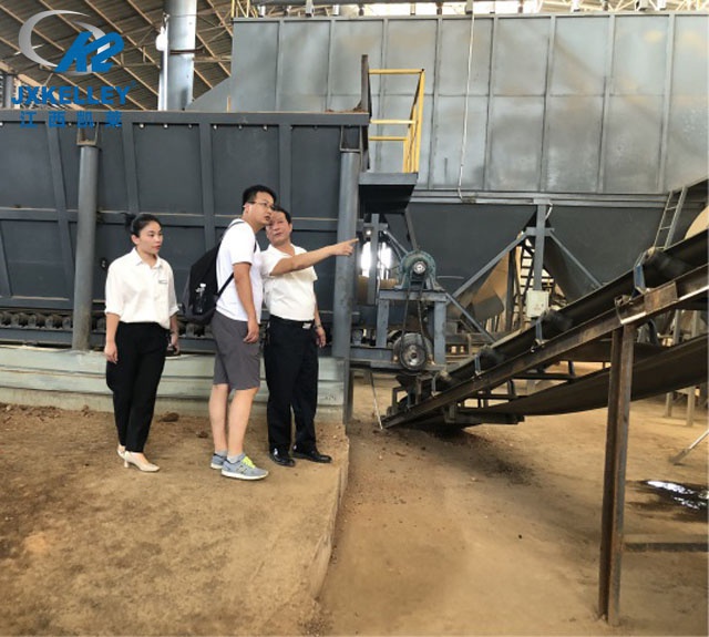 江蘇客戶考察陶粒濾料生產(chǎn)線